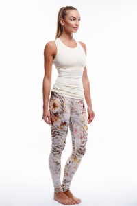 PALLAMEDES legginsy do jogi z motywem kwiatów Luna Mech