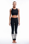 BLUMEI legginsy do jogi czarno-białe Luna Mech