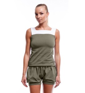 PAPILLIO krótkie spodenki do jogi khaki Luna Mech
